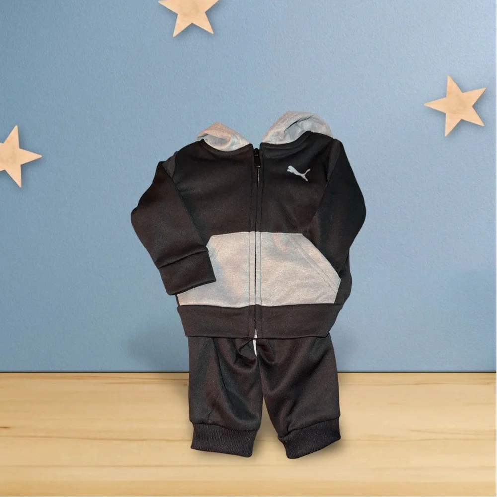 Puma Kids 3pc Jogger Set. Size 0-3mos - Picture 2 of 3